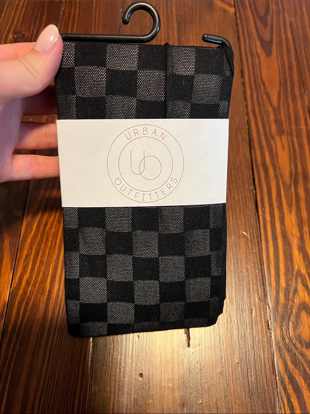 Urban Outfitters Black & Charcoal Checkerboard Tights